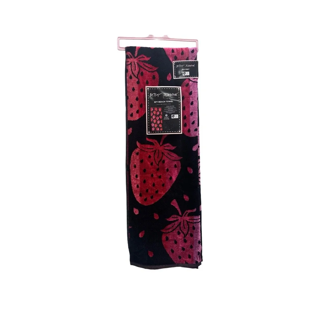 BETSEY JOHNSON Strawberry Beach Towel 6 Feet 36